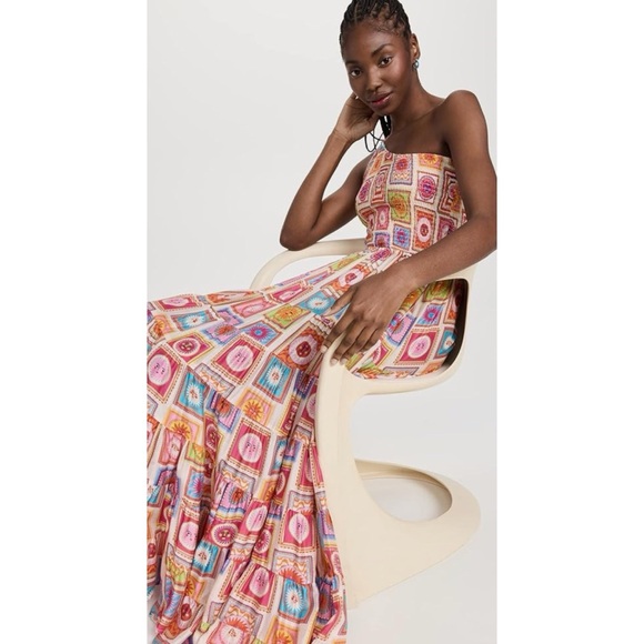 Sundress Joe Ibiza Sun Printed Smocked One Shoulder Maxi Dress XS/S - Picture 13 of 16